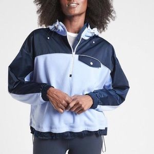 Athleta Zion Microfleece Half-Zip - blue, size M